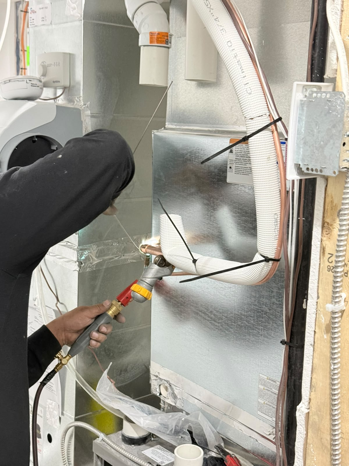 Central air conditioner unit completed installation by Tempracore