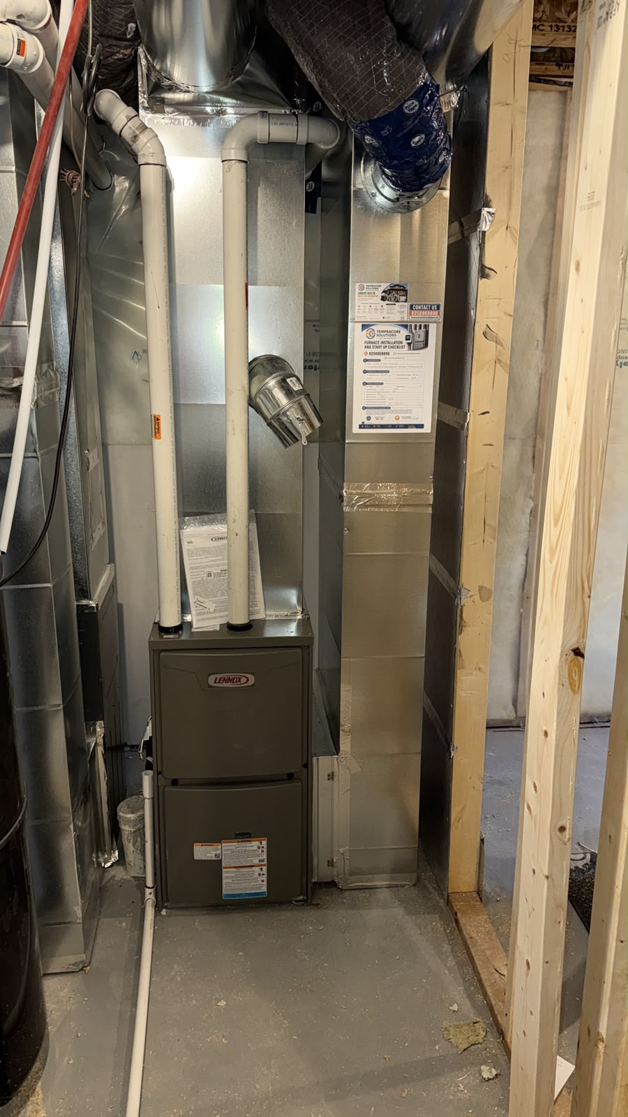 High-efficiency gas furnace installation in Edmonton by Tempracore