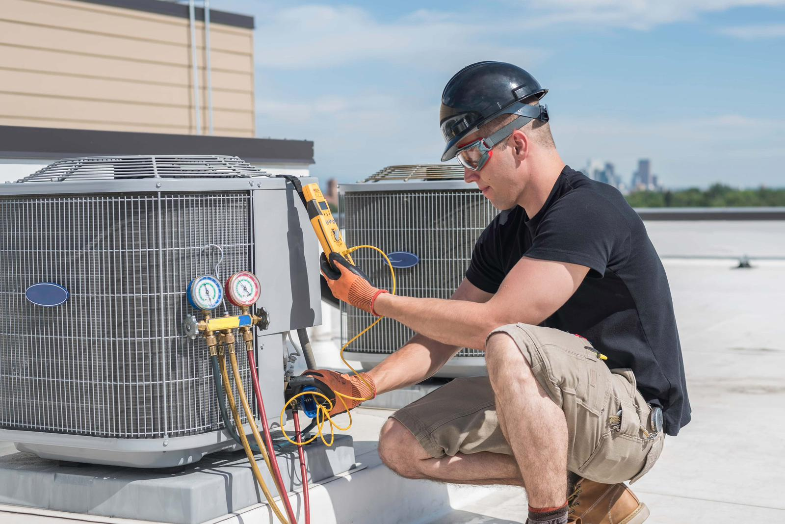High-efficiency central air conditioning installation in Edmonton